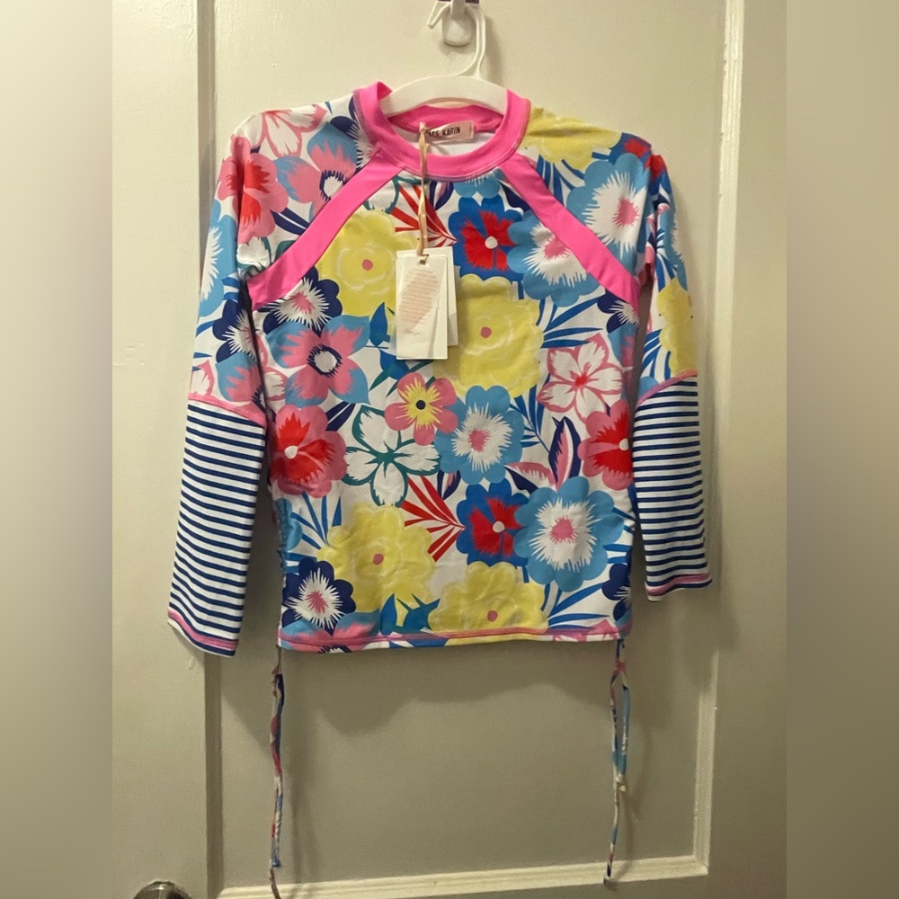 Grace Karin Floral Kids Swim Rash Guard